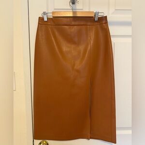 Aritzia, Wilfred patio midi skirt in rich chestnut. Size 8. Brand new with tags